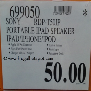 Sony RDPT50iP Portable iPad Speaker Costco Price