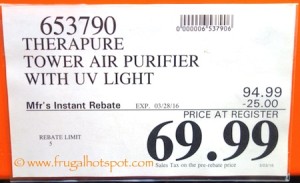 uv therapure germicidal costco envion purifier air light hotspot frugal