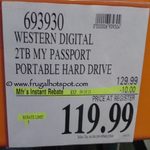 Western Digital 2TB My Passport Portable Hard Drive | Costco Price