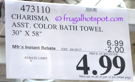 Charisma 30" x 58" Bath Towel | Costco Sale Price