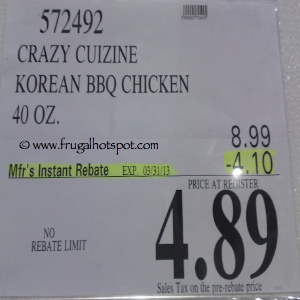Crazy Cuizine Korean BBQ Chicken | Costco Sale Price