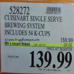 Cuisinart Single Serve Brewing System | Costco Sale PRice