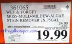 Costco Sale Price: Wet & Forget Moss Mold Mildew Algae and Stain Remover