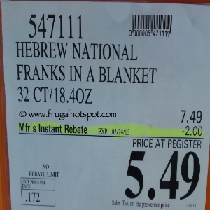 Hebrew National Beef Franks in a Blanket | Costco Price