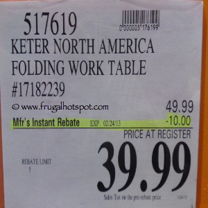 Keter Folding Work Table | Costco Sale Price