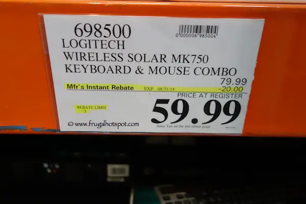 Logitech Wireless Solar Keyboard & Mouse MK750 | Costco Sale Price