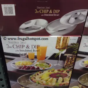 Stainless Steel 3 Piece Chip & Dip with Insulated Bowl Serving Set | Costco