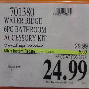 WaterRidge Bathroom 6-Piece Accessory Kit | Costco Sale Price