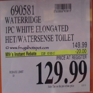 WaterRidge White Elongated Watersense Toilet | Costco Sale Price