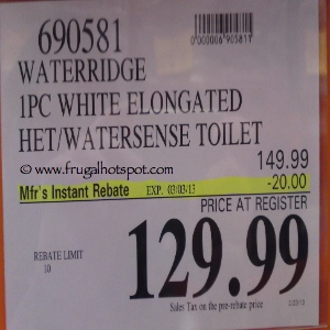 WaterRidge White Elongated Watersense Toilet | Costco Sale Price WaterRidge White Elongated Watersense Toilet | Costco Sale Price