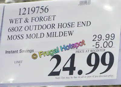 Wet & Forget Outdoor Moss Mold Mildew Algae Stain Remover | Costco Sale Price