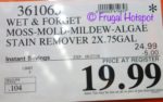 Costco Sale Price: Wet & Forget Moss Mold Mildew Algae and Stain Remover