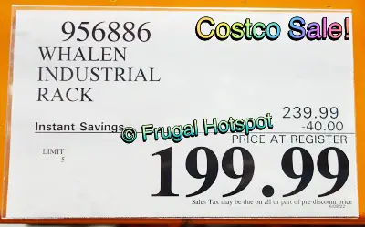 Whalen Industrial Rack | Costco Sale Price