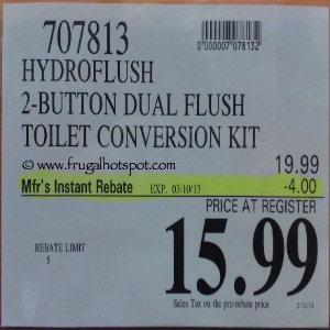 Hydroflush Dual Flush Toilet Conversion Kit | Costco Sale Price