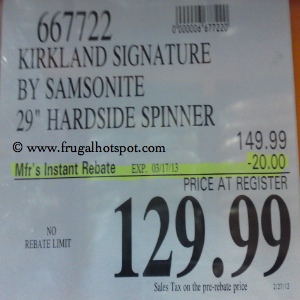 Kirkland Signature by Samsonite 29" Hardside Spinner | Costco Sale Price