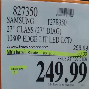 Samsung 27" 1080p LED LCD HDTV | Costco Sale  Price
