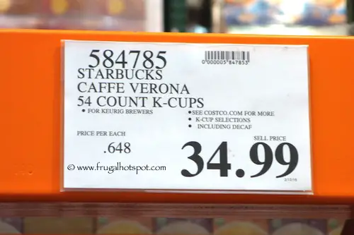 Starbucks Caffe Verona Dark K-Cups | Costco Price