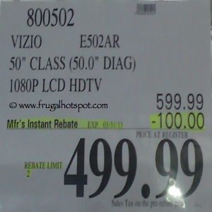 Vizio 50" LCD HDTV | Costco sale Price