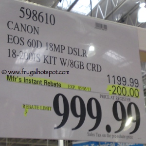 Canon EOS 60D Digital Camera Kit | Costco Sale Price