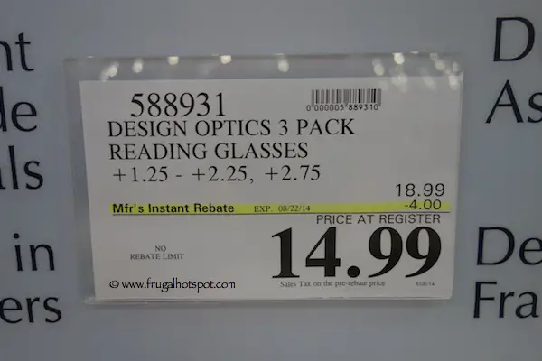 Design Optics Reading Glass 3-Pack Costco Price