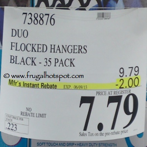 Costco price of Duo Flocked No Slip Space Saving Hangers 35 Count