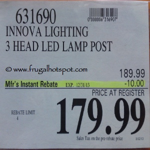 Innova Lighting LED 3 Light Outdoor Lamp Post Costco Price