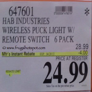 Lightmates LED Wireless Puck Light with Remote Costco price