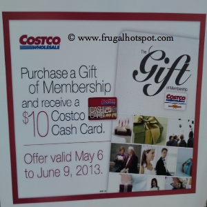 $10 Costco Cash Card with Purchase of Gift Membership