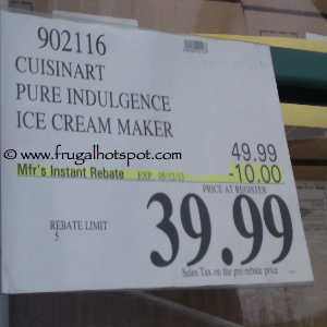 Cuisinart Pure Indulgence Ice Cream Maker Costco Price