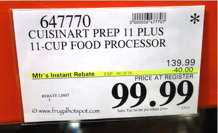 Cuisinart Prep 11 Plus 11-Cup Food Processor Costco Price