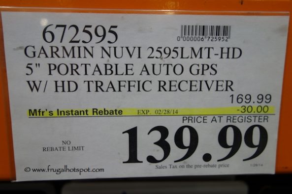 Garmin Nuvi 2595 LMT 5" Portable GPS Costco Price