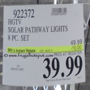 HGTV Home Solar Pathway Lights 8 Piece Set Costco Price