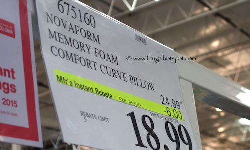Novaform Memory Foam Comfort Curve Bed Pillow Costco Price 675160