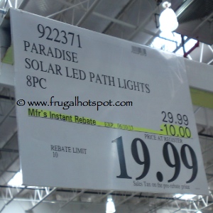 Paradise Solar Pathway Lights 8 Piece Costco Price