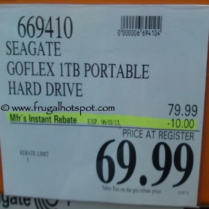 Seagate 1TB Backup Plus USB 3.0 Portable Hard Drive Costco Price