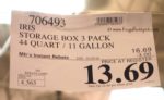 Iris Storage Box 45 Quart 3-Pack. Costco Price