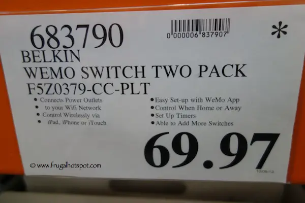 Belkin Wemo Switch 2-Pack Costco Price