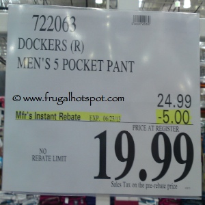 Dockers Men's 5 Pocket Straight Fit Pant Costco Price