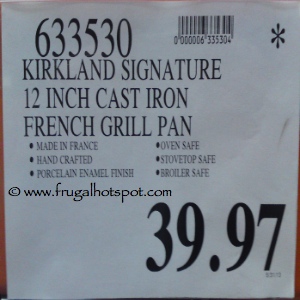 Kirkland Signature 12" Cast Iron French Grill Pan Costco Price