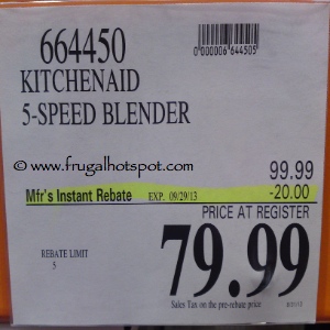 KitchenAid 5 Speed Blender Costco Price