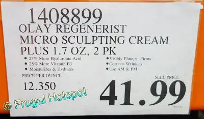 Olay Regenerist Micro-Sculpting Cream Hydrating Moisturizer | Costco Price