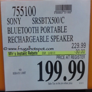 Sony Speaker SRSBTX500C Costco Price