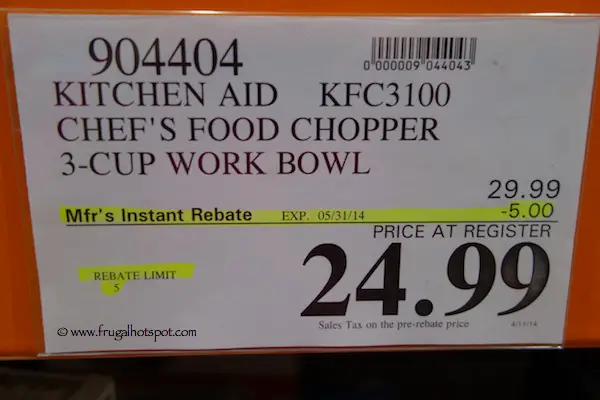 KitchenAid KFC3100 Chef's Food Chopper Costco  Price