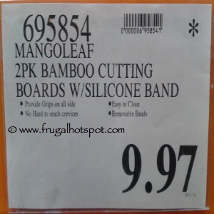 MangoLeaf 2-Pack Bamboo Cutting Boards with Silicone Band Costco Price