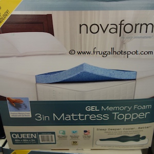 Novaform 3" Gel Memory Foam Mattress Topper Costco