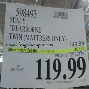 Sealy Dearborne Twin Mattress Costco Price