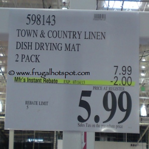 Town & Country Microfiber Reversible Dish Drying Mat Costco Price