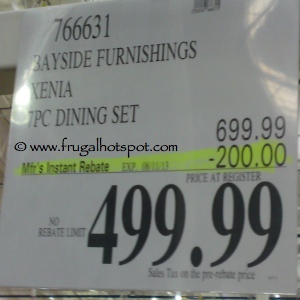 Bayside Furnishings Xenia 7 Piece Dining Set Costco Price
