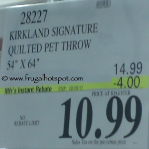 Kirkland Signature Quilted Pet Throw Costco Price