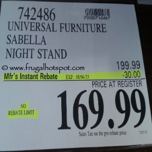 Universal Furniture Sabella Nightstand Costco Price